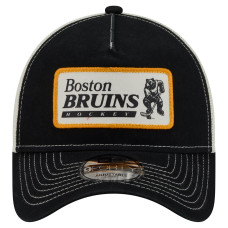 Бейсболка Boston Bruins New Era Black/White Skater Patch A-Frame 9FORTY Adjustable