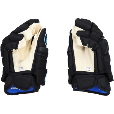 Juuso Valimaki Utah Mammoth Fanatics Authentic Game-Used Black Warrior Gloves from the 2025-26 NHL Season - NF70443000-01