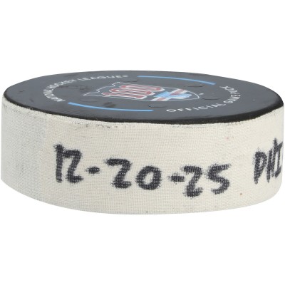 Rodrigo Ābols Philadelphia Flyers Fanatics Authentic Game-Used Goal Puck vs. New York Rangers on December 20, 2025