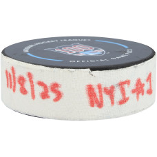 Bo Horvat New York Islanders Fanatics Authentic Game-Used Goal Puck vs. New York Rangers on November 8, 2025 - First of Two Goals Scored Bo Horvat New York Islanders Fanatics Authentic Game-Used Goal Puck vs. New York Rangers on November 8, 2025 - First of Two Goals Scored