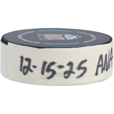 Pavel Mintyukov Anaheim Ducks Fanatics Authentic Game-Used Goal Puck vs. New York Rangers on December 15, 2025