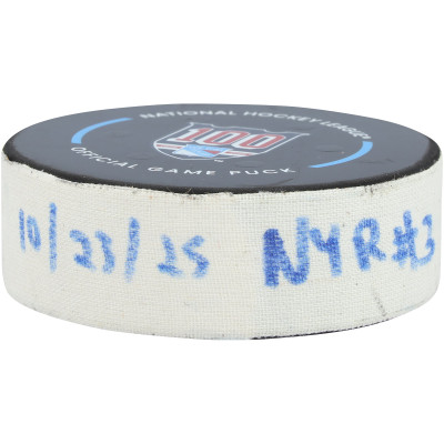 Шайба с игры Juuso Parssinen New York Rangers Fanatics Authentic vs. San Jose Sharks on October 23, 2025