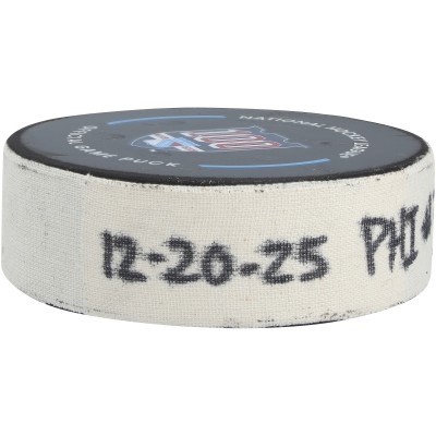 Trevor Zegras Philadelphia Flyers Fanatics Authentic Game-Used Goal Puck vs. New York Rangers on December 20, 2025