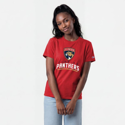Женская футболка Florida Panthers Champion Red Wordmark Lockup