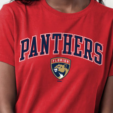 Женская футболка Florida Panthers Champion Red Arch Mascot Logo