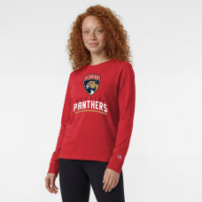 Женская футболка с длинным рукавом Florida Panthers Champion Red Wordmark Lockup Женская футболка с длинным рукавом Florida Panthers Champion Red Wordmark Lockup