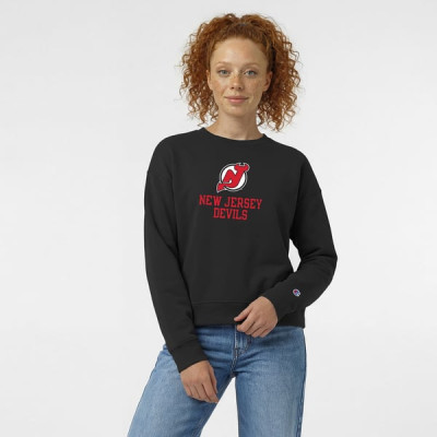 Женская свитшот New Jersey Devils Champion Black Wordmark Lockup Powerblend
