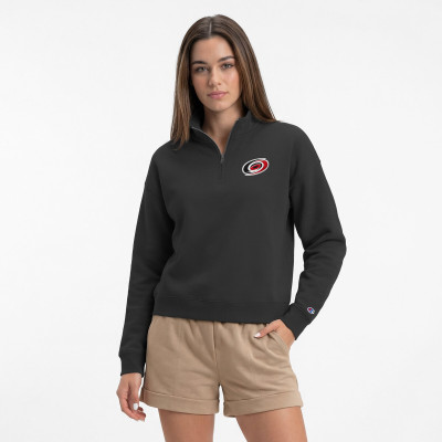 Женская Свитшот Carolina Hurricanes Champion Black Powerblend Quarter-Zip