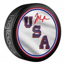Jack Hughes Team USA Autographed Fanatics Authentic 2026 Winter Olympics Hockey Puck