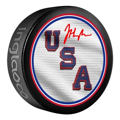 Jack Hughes Team USA Autographed Fanatics Authentic 2026 Winter Olympics Hockey Puck