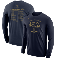 USA Hockey Nike Navy 2026 Winter Olympics Gold Medal Roster Long Sleeve T-Shirt