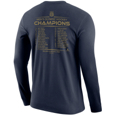 USA Hockey Nike Navy 2026 Winter Olympics Gold Medal Roster Long Sleeve T-Shirt