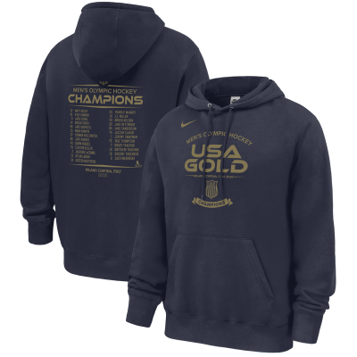 USA Hockey Nike Navy 2026 Winter Olympics Gold Medal Roster Club Fleece Hoodie