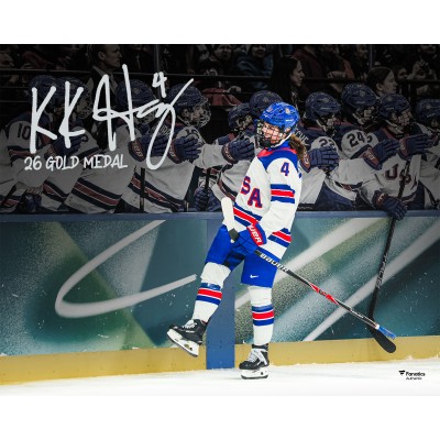 Caroline Harvey Team USA Autographed Fanatics Authentic 16 x 20 2026 Winter Olympics Celebration Photograph with 26 Gold Medal Inscription