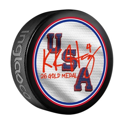 Caroline Harvey Team USA Autographed Fanatics Authentic 2026 Winter Olympics Hockey Puck with 26 Gold Medal Inscription