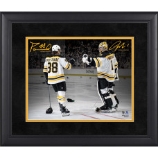 Фото в рамке David Pastrnak & Jeremy Swayman Boston Bruins Facsimile Signature Fanatics Authentic 11 x 14 Spotlight