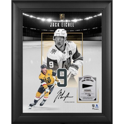 Jack Eichel Vegas Golden Knights Facsimile Signature Fanatics Authentic Framed 11 x 14 Showcase Collage with a Piece of Game-Used Puck - Limited Edition of 250