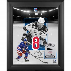 J.T. Miller New York Rangers Facsimile Signature Fanatics Authentic Framed 11 x 14 Showcase Collage with a Piece of Game-Used Puck - Limited Edition of 250