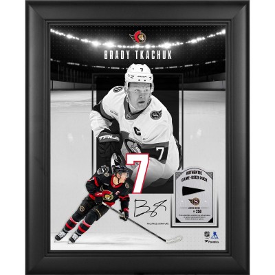 Brady Tkachuk Ottawa Senators Facsimile Signature Fanatics Authentic Framed 11 x 14 Showcase Collage with a Piece of Game-Used Puck - Limited Edition of 250