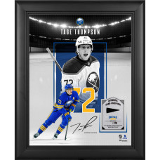 Коллаж Tage Thompson Buffalo Sabres Facsimile Signature Fanatics Authentic Framed 11 x 14 Showcase with a Piece of Game-Used Puck - Limited Edition of 250