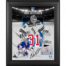 Igor Shesterkin New York Rangers Facsimile Signature Fanatics Authentic Framed 11 x 14 Showcase Collage with a Piece of Game-Used Puck - Limited Edition of 250