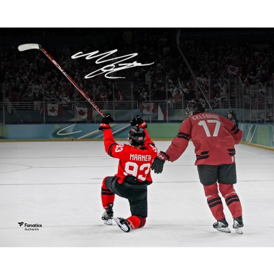 Mitch Marner Hockey Canada Autographed Fanatics Authentic 8 x 10 2026 Winter Olympics Quarterfinals OT GWG Photograph