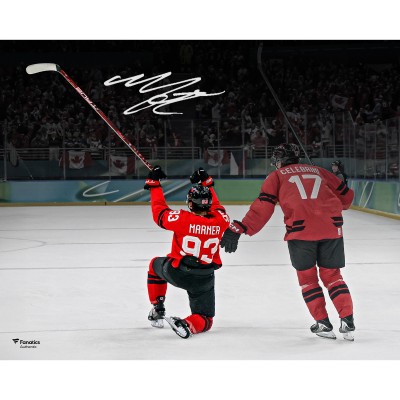 Mitch Marner Hockey Canada Autographed Fanatics Authentic 16 x 20 2026 Winter Olympics Quarterfinals OT GWG Photograph