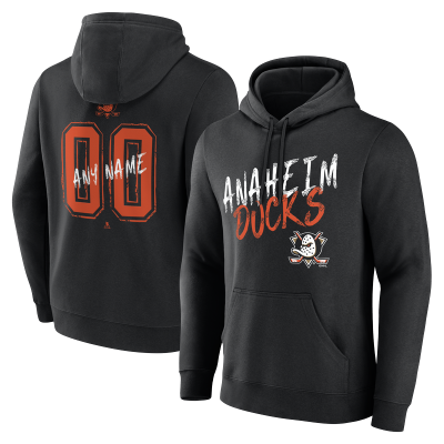 Anaheim Ducks Black Hustle Personalized Name & Number Hoodie