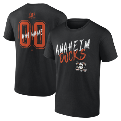 Anaheim Ducks Black Hustle Personalized Name & Number T-Shirt