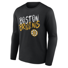 Именная футболка с длинным рукавом Boston Bruins Black Hustle Name & Number Именная футболка с длинным рукавом Boston Bruins Black Hustle Name & Number