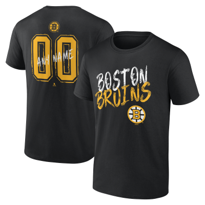 Именная футболка Boston Bruins Black Hustle Name & Number