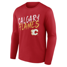 Calgary Flames Red Hustle Personalized Name & Number Long Sleeve T-Shirt