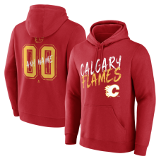 Calgary Flames Red Hustle Personalized Name & Number Hoodie