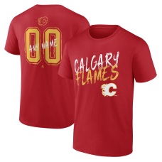 Calgary Flames Red Hustle Personalized Name & Number T-Shirt