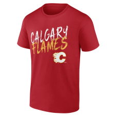Calgary Flames Red Hustle Personalized Name & Number T-Shirt