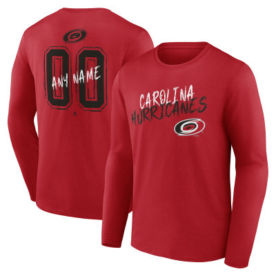 Именная футболка с длинным рукавом Carolina Hurricanes Red Hustle Name & Number