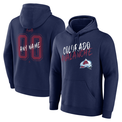 Colorado Avalanche Navy Hustle Personalized Name & Number Hoodie