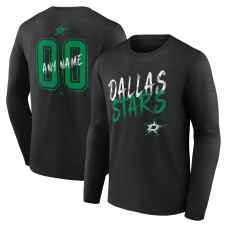Dallas Stars Black Hustle Personalized Name & Number Long Sleeve T-Shirt