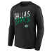 Dallas Stars Black Hustle Personalized Name & Number Long Sleeve T-Shirt