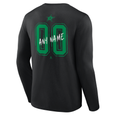 Dallas Stars Black Hustle Personalized Name & Number Long Sleeve T-Shirt