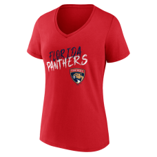 Женская Именная футболка Florida Panthers Red Hustle Name & Number V-Neck Женская Именная футболка Florida Panthers Red Hustle Name & Number V-Neck