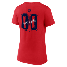 Женская Именная футболка Florida Panthers Red Hustle Name & Number V-Neck Женская Именная футболка Florida Panthers Red Hustle Name & Number V-Neck