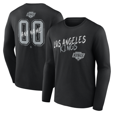 Los Angeles Kings Black Hustle Personalized Name & Number Long Sleeve T-Shirt