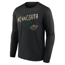 Minnesota Wild Black Hustle Personalized Name & Number Long Sleeve T-Shirt