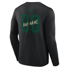Minnesota Wild Black Hustle Personalized Name & Number Long Sleeve T-Shirt
