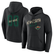 Minnesota Wild Black Hustle Personalized Name & Number Hoodie