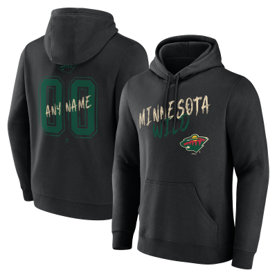 Minnesota Wild Black Hustle Personalized Name & Number Hoodie