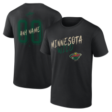Minnesota Wild Black Hustle Personalized Name & Number T-Shirt