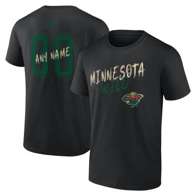 Minnesota Wild Black Hustle Personalized Name & Number T-Shirt