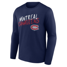 Именная футболка с длинным рукавом Montreal Canadiens Navy Hustle Name & Number
